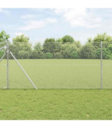 vidaXL Hexagon Fence Silver 1.2 x 10 m Galvanised steel