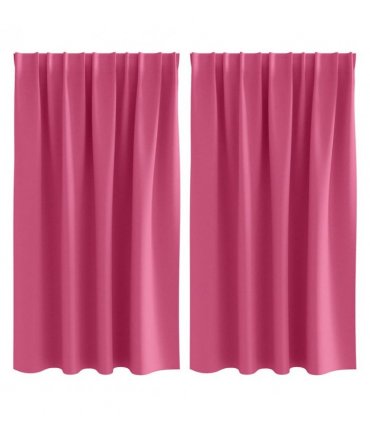 vidaXL Blackout Curtains with Rings 2 pcs Bright Pink 140 x 140 cm