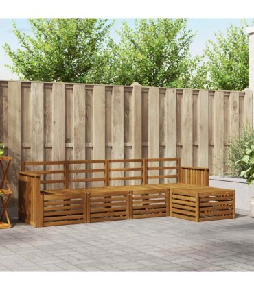 vidaXL Outdoor Sofa Set 5 pcs Natural