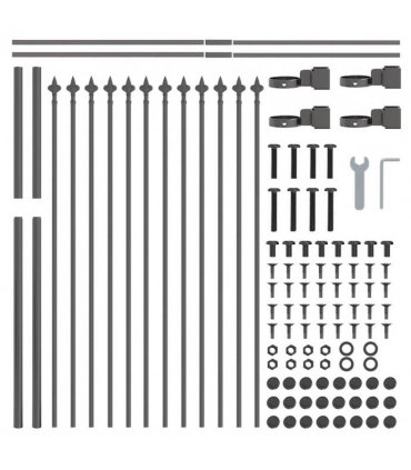 vidaXL Garden Fence Woerden Grey 1.7 x 1 m Powder-coated Steel
