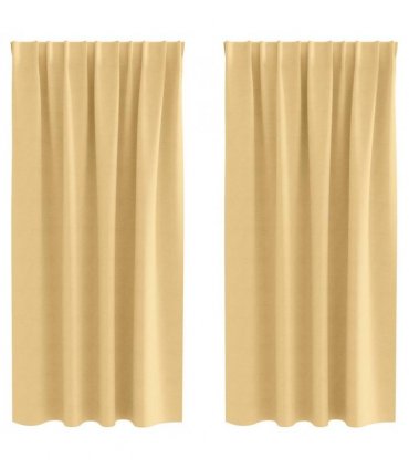 vidaXL Blackout Curtains with Rings 2 pcs Beige 175 x 140 cm Polyester