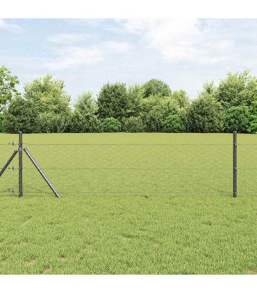 vidaXL Hexagon Fence Grey 1.6 x 10 m Steel