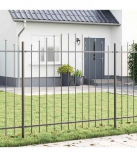 vidaXL Garden Fence Woerden Grey 170 x 165 cm Powder-Coated Steel
