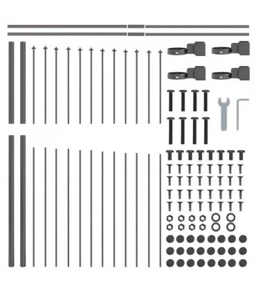 vidaXL Garden Fence Woerden Grey 170 x 165 cm Powder-Coated Steel