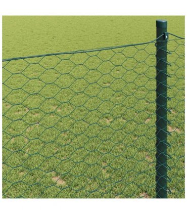 vidaXL Hexagon Fence Green 1.5 x 50 m PVC