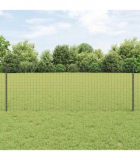 vidaXL Embedded Fence Post 5 pcs Grey 120 cm Powder-Coated Steel