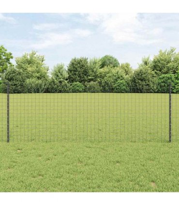 vidaXL Embedded Fence Post 5 pcs Grey 120 cm Powder-Coated Steel