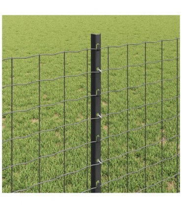 vidaXL Embedded Fence Post 5 pcs Grey 120 cm Powder-Coated Steel