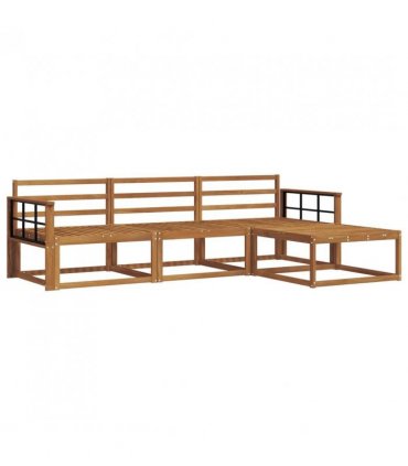 vidaXL Outdoor Sofa Set 4 pcs Natural Solid Acacia Wood