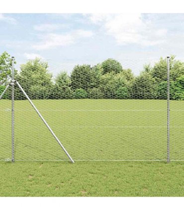vidaXL Hexagon Fence Silver 1.6 x 25 m Galvanised steel
