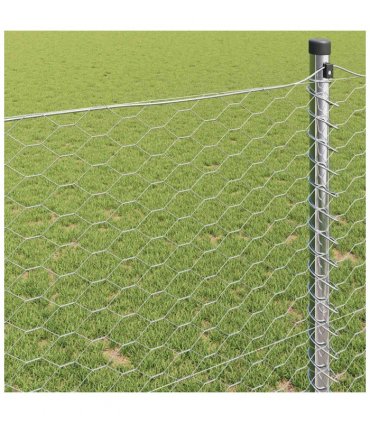 vidaXL Hexagon Fence Silver 1.6 x 25 m Galvanised steel