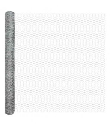 vidaXL Hexagon Fence Silver 1.6 x 25 m Galvanised steel
