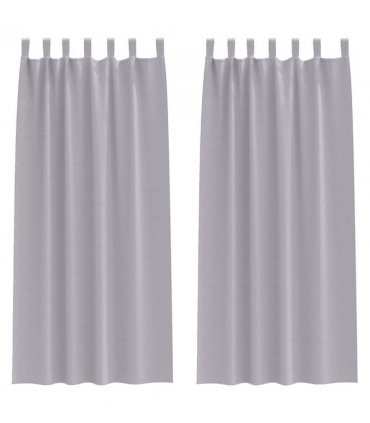 vidaXL Blackout Curtains with Rings 2 pcs Metal Grey 260 x 140 cm