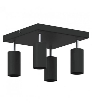 vidaXL Ceiling Spotlight with Spotlights Black 26 x 26 x 16 cm Metal