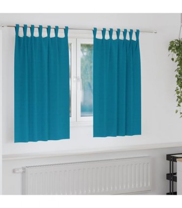 vidaXL Blackout Curtains with Rings 2 pcs Turquoise 140 x 140 cm