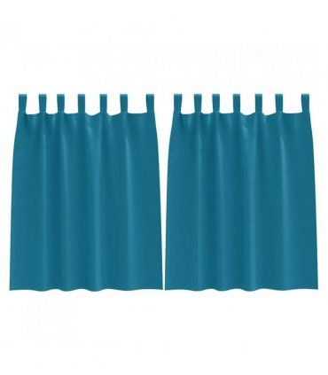 vidaXL Blackout Curtains with Rings 2 pcs Turquoise 140 x 140 cm