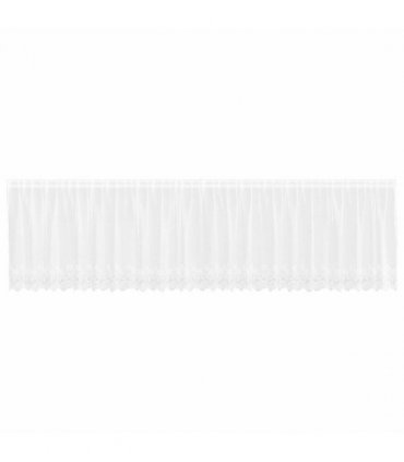 vidaXL Lace Curtain with Curtains Floral White 80 x 600 cm Polyester