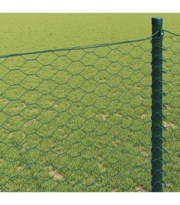 vidaXL Hexagon Fence Green 1.4 x 10 m PVC