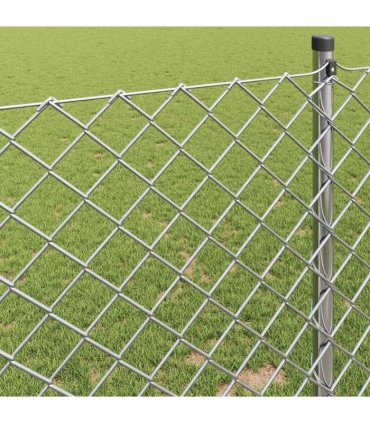 vidaXL Chain Link Fence 10 x 1.5 m Galvanised steel Silver