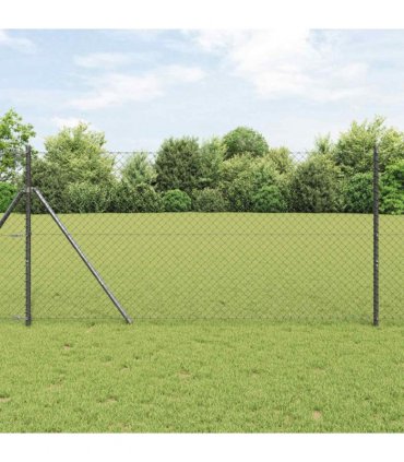 vidaXL Chain Link Fence 25 x 1.4 m Steel Grey