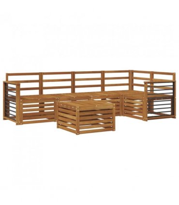 vidaXL Sectional Sofa Set 6 pcs Natural Solid Acacia Wood