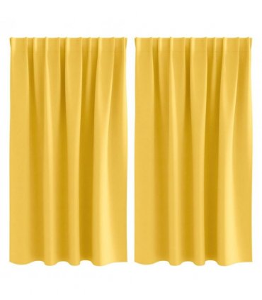 vidaXL Blackout Curtains with Rings 2 pcs Mustard Yellow 140 x 140 cm