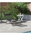 vidaXL Folding Sun Lounger Folding Black 182 x 55 x 85.5 cm Textilene