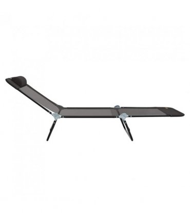 vidaXL Folding Sun Lounger Folding Black 182 x 55 x 85.5 cm Textilene