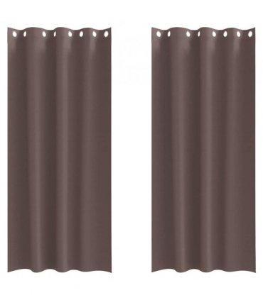 vidaXL Blackout Curtains with Rings 2 pcs Dark Brown 260 x 140 cm