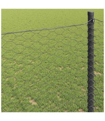 vidaXL Hexagon Fence Grey 1.4 x 100 m PVC