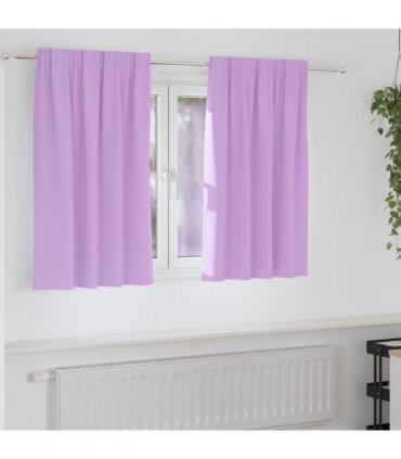 vidaXL Blackout Curtains with Rings 2 pcs Purple 140 x 140 cm