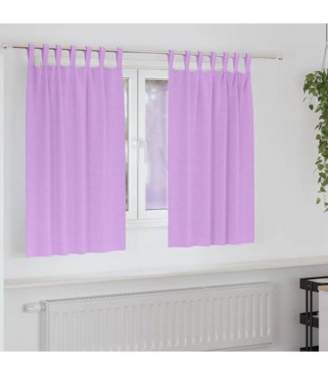 vidaXL Blackout Curtains with Rings 2 pcs Purple 140 x 140 cm