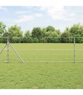 vidaXL Field Fence Silver