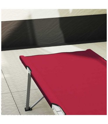 vidaXL Folding Camping Bed Red 194 x 62.5 x 42.5 cm Oxford and Steel