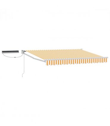 vidaXL Electric Retractable Awning Yellow and White 3.5 x 2.5 m