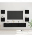 vidaXL TV Cabinet Set Wall-mounted 7 pcs Black Oak Engineered Wood