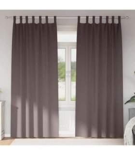 vidaXL Blackout Curtains with Rings 2 pcs Dark Brown 245 x 140 cm