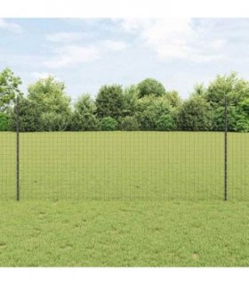 vidaXL Embedded Fence Post 5 pcs Grey 160 cm Powder-Coated Steel