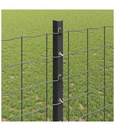 vidaXL Embedded Fence Post 5 pcs Grey 160 cm Powder-Coated Steel