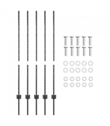 vidaXL Embedded Fence Post 5 pcs Grey 160 cm Powder-Coated Steel