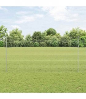 vidaXL Embedded Fence Post 5 pcs Silver 200 cm Powder-Coated Steel