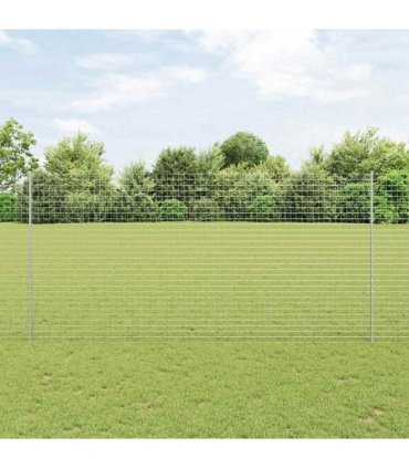 vidaXL Embedded Fence Post 5 pcs Silver 200 cm Powder-Coated Steel