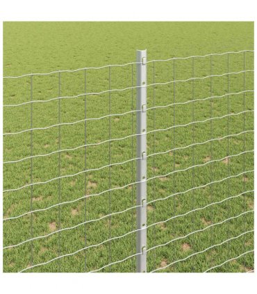 vidaXL Embedded Fence Post 5 pcs Silver 200 cm Powder-Coated Steel