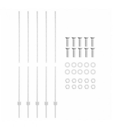 vidaXL Embedded Fence Post 5 pcs Silver 200 cm Powder-Coated Steel