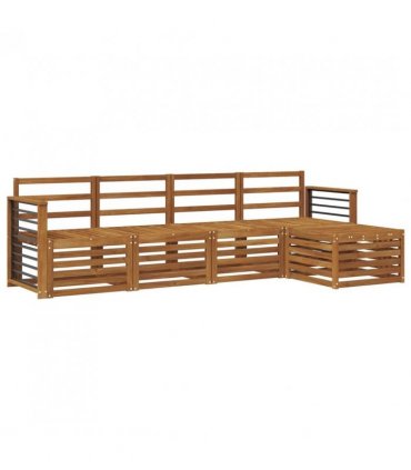 vidaXL Sofa Sets 5 pcs Natural Solid Acacia Wood