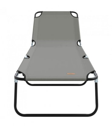 vidaXL Folding Sun Lounger Folding Grey 188 x 57 x 86.5 cm Polyester