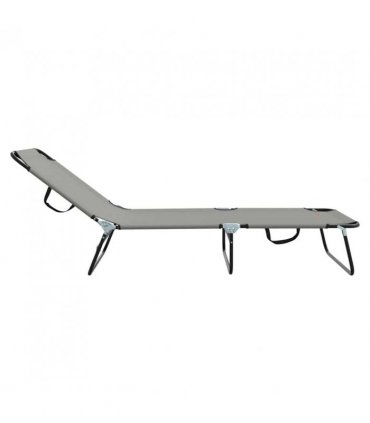 vidaXL Folding Sun Lounger Folding Grey 188 x 57 x 86.5 cm Polyester