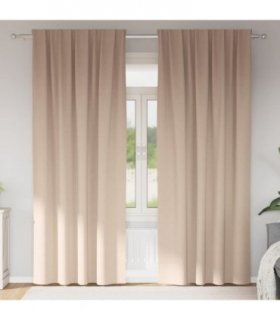 vidaXL Blackout Curtains with Rings 2 pcs Taupe 245 x 140 cm Polyester