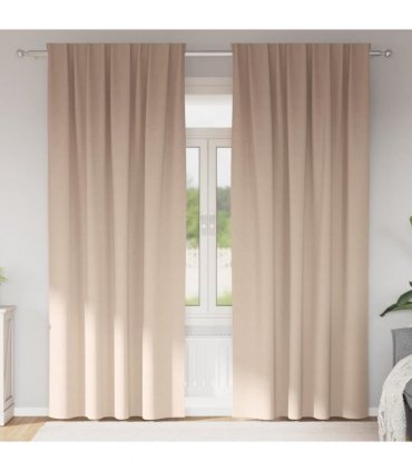 vidaXL Blackout Curtains with Rings 2 pcs Taupe 245 x 140 cm Polyester
