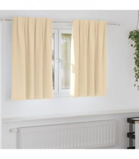 vidaXL Blackout Curtains with Rings 2 pcs Cream 140 x 140 cm Polyester